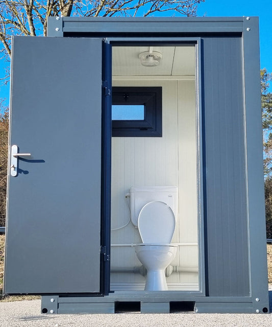 Sanitärcontainer - WC mit Waschbecken und Pissoir RAL7016 Anthrazit